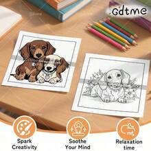 1 Dachshund Coloring Book: Suitable For Thanksgiving, New Year, Birthday, Back To School And Other Occasions, Can Be Given As A Gift To Family, Friends, Loved Ones And Teenagers. Contains Adorable Illustrations And Thick Glossy Pages, Size 7.9 X 7.9 Inches. A Great Gift For World Book Day, Mother's Day And Father's Day. - 臘腸犬 - 查看 4
