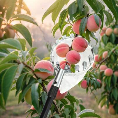 Telescopic Metal Fruit Picker, High Reach Fruit Harvester Tool, Portable Fruit Picking Pole For Apple, Pear, Loquat, Mulberry, Gardening Tool
