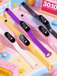 1pc Fashion Cute Electronic Watch With Date & Time Display, Loved By Children, Suitable For Back To School, Birthday, Daily Wear - Multicolor - View 2