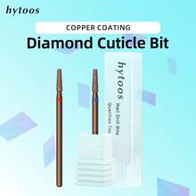 hytoos 2mm Copper Coated Russian Manicure Drill Bit, Conical Shape, Dead Skin Removal & Cleaning Professional Manicure Tool - Multicolor - View 2