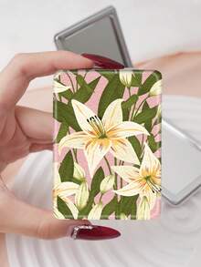 1PC Pastoral British Style Floral Series Makeup Mirror, Foldable, Lightweight, Ultra-Thin, Convenient, Durable PU Leather, Suitable For Various Occasions, Travel, Parties, Work, School, Suitable For All Ages, Universal - Multicolor - View 12