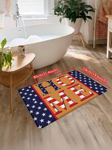 1 tấm thảm chùi chân in chữ "HOME" kiểu cờ Mỹ cổ điển, thảm ngày Quốc khánh, thảm phòng tắm chống trượt thấm hút hiện đại mang chủ đề yêu nước, họa tiết kỷ niệm ngày Quốc khánh, thảm ngoài trời, thảm chùi chân trong nhà, thảm chào đón, thảm cạo bụi, thảm lối vào, thảm chà chân lối vào, thảm cạo bụi giày lối vào - Biển hiệu nhà Blue Star Red Stripe - Xem 15