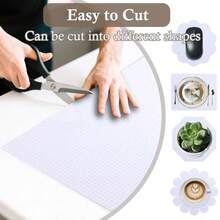 Forro de estante antideslizante de 10 pulgadas de ancho x 20 pies para cajones de gabinete de cocina impermeables y a prueba de aceite para clóset despensa no calcomanía revestimiento de estante - Blanco - Ver 5