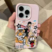 Funda para teléfono Comic T-Tokdoks con patrón de cuero de lichi, compatible con Phone17161514131211ArProMaxPlusXXRXSMax, a prueba de golpes 17Air - PWSF-358HKX43A4 - Ver 10