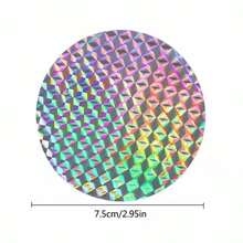 30pcs Round Reflective Anti-Bird Stickers, Self-Adhesive Reflective Laser Stickers, Round Anti-Bird Stickers, Laser Effect, Plastic Material, No Power Supply Needed - A - View 7