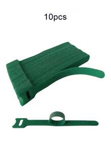100pcs/10pcs Bridas Ajustables Antideslizantes para Plantas, Bridas Multifuncionales, Bridas para Cables, Cierres de Gancho y Bucle, Bridas para Coronas Navideñas, Correas de Gancho y Bucle, Adecuadas para Plantas Trepadoras, Soporte y Aplicaciones de Jardinería, Herramientas de Mantenimiento de Jardinería - Verde - Ver 12