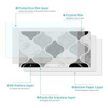 DIY Friendly Peeling Tiles, Easy To Cut Black Grey Arabic Style Wall Stickers, Self-Adhesive Detachable Splash Proof Stickers For Apartment Decoration, Bars, And Cafes - Black and Gray - View 7