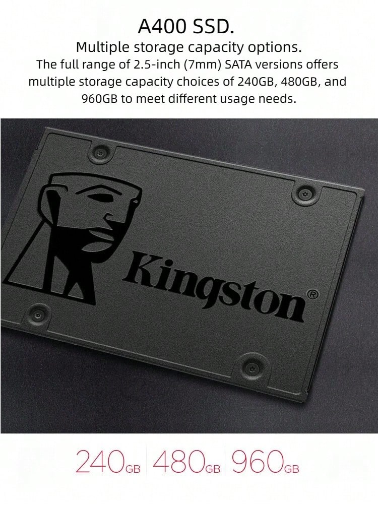 A400 Series SSD Solid State Drive, Compatible With Laptops And Desktops, SATA3.0, Accelerates Computer, Ideal For System Drive Or Gaming Drive - View 1