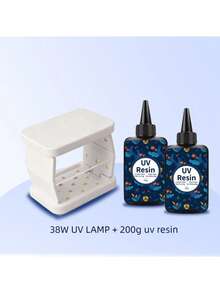 Nhựa UV có đèn UV - Bộ nhựa UV trong suốt dạng cứng được nâng cấp, bộ nhựa kèm đèn UV 38W dùng để làm đồ trang sức thủ công 100g/200g/300g - Trong sáng - Xem 9