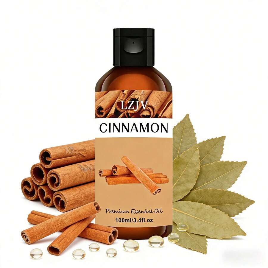 100ml/30ml/5ml Aceite Esencial de Fragancia de Canela, Aceite de Canela, Apto para Difusor de Aromaterapia, Humidificador, Fabricación de Jabón/Velas, Unisex, Regalo Ideal - aceite esencial de canela - Ver 1