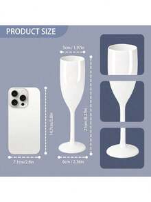 5.4oz Acrylic Champagne Glasses, Shatterproof Cocktail Cups For Bar, Reusable Vintage Champagne Flutes With Handles, Christmas & Birthday Gift - View 4