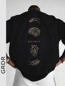 Herren Modisches, Locker Geschnittenes Kurzarm T-Shirt Mit Muster | Exquisites Design - 樣式1 - 查看 1