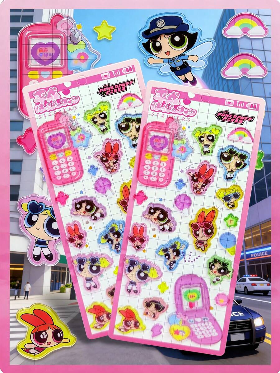 创意DIY Jiyikawa捏脸贴纸，桃子捏脸贴纸，水杯，手机，新款多巴胺贴纸 - 彩色 - 查看 1