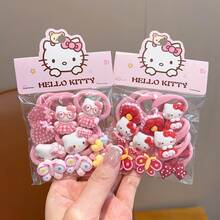SANRIO 10 chiếc dây buộc tóc Hello Kitty, thiết kế Hello Kitty 3D, dây buộc tóc nữ tính, dây chun không làm hư tóc, dễ dàng tạo kiểu tóc đuôi ngựa, búi tóc, thêm nét ngọt ngào cho kiểu tóc hàng ngày, món quà hoàn hảo cho người hâm mộ Hello Kitty và con gái. - Nhiều màu - Xem 6