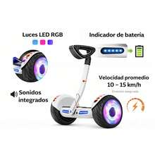 scooter para niños con barra luz RGB y sonidos velocidad máxima 15k/h - Blanco - Ver 1