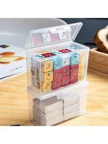 1 pièce Boîte de rangement alimentaire transparente, Boîte de conservation pour fromage, oignon, gingembre, ail, fruits avec couvercle rabattable, compartiment pour beurre - Transparent - Voir 8