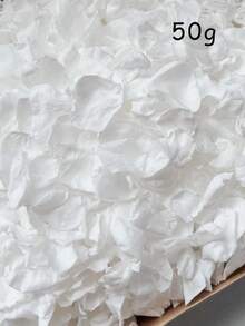10/50100pcs White Rose Petals Artificial Rose Petals For Valentine's Day, Wedding Decorations, Romantic Proposals, Anniversaries, Parties, Aisle Decorations, And Flower Girls. - White - View 7