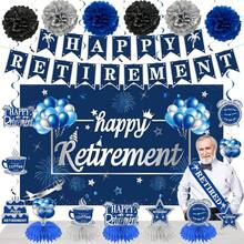 Juego de 20 piezas de decoración para fiestas de jubilación para hombres, globos de fondo de jubilación color azul y plateado para centro de mesa, pompones de papel de remolino para fiestas - oro rosa - Ver 8