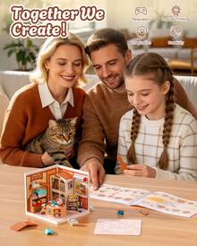 Robotime Cute Pet Shop DIY Mini House Set – Super Creative Series, With USB-C Lighting, Building Toy Kit, Home & Desktop Decoration Gift - DW027 - Xem 8