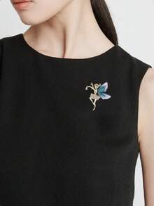 1pc Fashion Ballet Dancer Angel Brooch, Rhinestone & Sequin Alloy Chest Flower, Jewelry Gift For Women - Multicolor - View 5