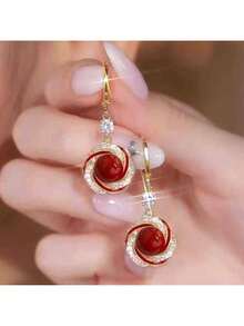 Luxurious Fashion Simple Earrings New Creative Party Commemorative Jewelry Versatile Exquisite Christmas Birthday Gift - 綠色的 - 查看 5