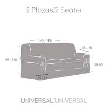 Kiva Universal 2-Seater Sofa Cover, One-Piece Design With Tie Fastening, Various Colors Available - Sofa Cover With 4 Firm Fastening Points - 阿祖爾中場 - 查看 6