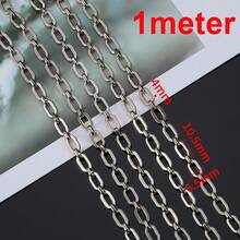 1m Fashionable Stainless Steel Square Frame Chunky Chain, Suitable For Handmade DIY Necklace, Bracelet, Jewelry Accessories Chain Supplies - Chain - View 11