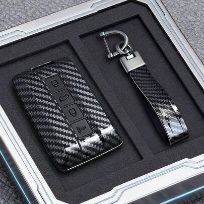 Bao đựng chìa khóa xe hơi bằng sợi carbon ABS cho Great Wall GWM WEY TANK 300 500 Tank300 Tank500, vỏ điều khiển từ xa, phụ kiện móc khóa