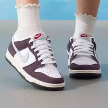 Nike Giày thể thao thường ngày DUNK LOW dành cho trẻ em - Trắng/Tím đậm - Xem 6