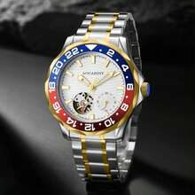 2026 New AOCASDIY Business Men's Automatic Mechanical Watch, 3ATM Waterproof, Stainless Steel Strap, Luminous, Gift - one-size - View 3
