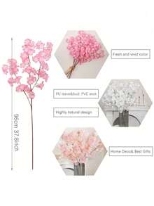 1/3 Piece Artificial Cherry Blossom Branch - Suitable For Tall Vase Decor - Fake Flowers For Wedding Party Home Decoration - Pink - View 5