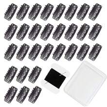30pcs 32mm 6-Teeth U-Shaped Hair Clips Suitable For Hair Extensions, Comes With DIY Needles And Threaded Kits - Black Hair Extension Clips - View 1