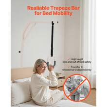 Ayudas y accesorios para el dormitorio - Gerader Stützstab, linke and rechte Halterung, ohne Bettklemme - Ver 3