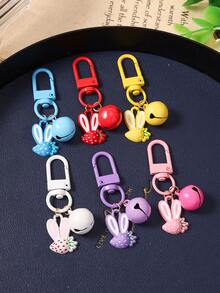 1个时尚铃铛草莓兔钥匙扣，日常携带草莓兔钥匙扣，女士款 - 鈴鐺草莓兔子 - 查看 3