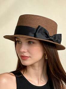 1 pieza Sombrero de sol versátil y de moda para mujer, diseño minimalista elegante, cómodo para uso al aire libre, adecuado para compras, viajes, vacaciones y uso diario - Multicolor - Ver 1
