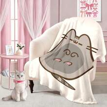 1pc P-Pusheens Cartoon Cat Plush Fleece Blanket - Soft All-Season Throw With Playful Cat & Heart Print, Multi-Use For Sofa, Bed, Office, Outdoor - Machine Washable, Perfect Gift For Friends & Family, Cute Blanket, Cozy Home, A Cozy Throw Blanket And Tapestry For Bedroom Decor. Soft Flannel Home Decor With Cross-Stitch Style, Perfect As Mothers Day Gift Or Teacher Appreciation Gifts. Ultra-Soft 280GSM Flannel For Couch, Bed, Dorm. Sizes 30x40 To 60x80. - Nhiều màu 10 - Xem 3
