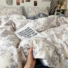 1pc Refreshing Printed Washable Duvet Cover, Suitable For Bedroom, Dormitory, Travel, All Seasons, All Products Do Not Include Comforter/Filling, With Corner Ties - Blue and White Porcelain - View 3