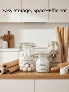 8-10mm Reusable Ceramic Pie Weights, Baking Beans, Pie Crust Weights, Natural Ceramic, For Blind Baking, Easy To Use, Prevents Shrinking, Puffing, Bubbling, Separate Weighting Balls - Multicolor - View 8