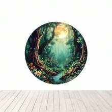 Round Forest Fabric Panel 1.50 X 1.50 With Elastic - 2 YEARS - Ver 2