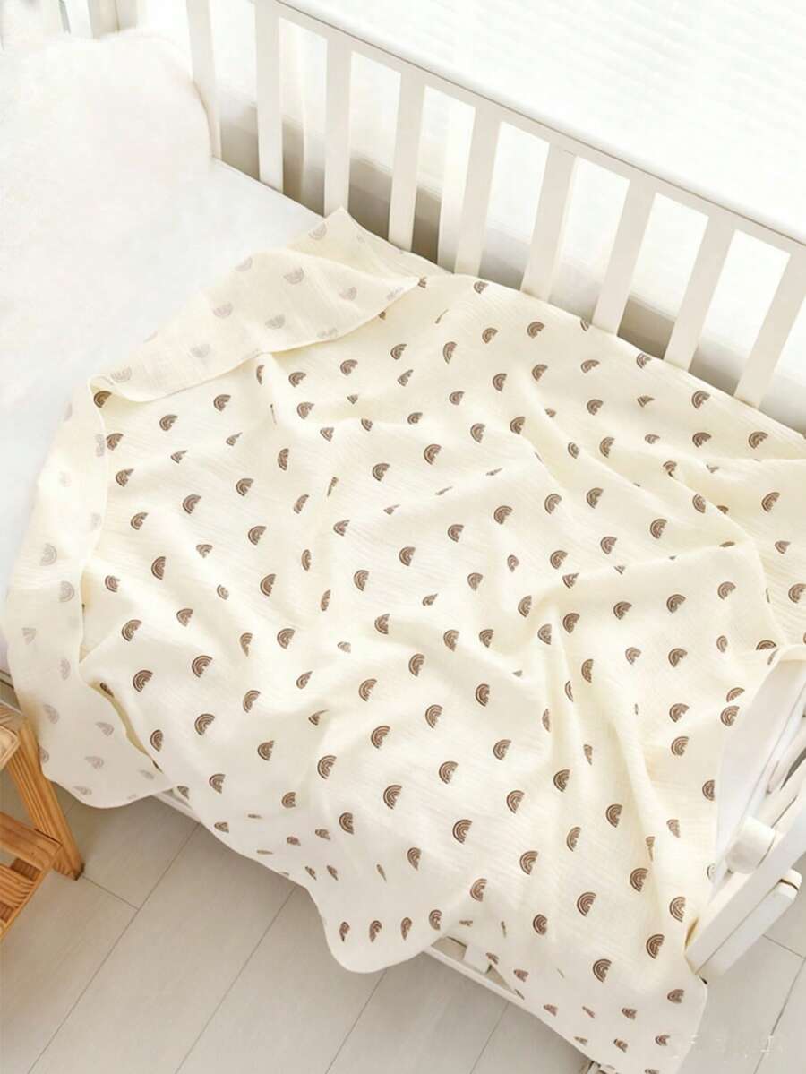 80*80cm 一片式彩虹图案婴儿毯,适合春夏季,柔软舒适,透气吸汗,适合新生儿,爱情人节 - 銅色 - 查看 1