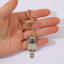 Llaveros con diseño de gato adorable, anillos de llave creativos, suaves y lindos con colgantes con estampado de pata, regalos periféricos para amantes de los gatos, mejores amigos, amigos, compañeros de clase y propietarios de gatos - Talla única - Ver 10
