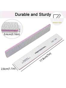 Bộ 25/50 dũa móng tay hình chữ nhật, độ nhám 80/100/180, giấy nhám chuyên nghiệp, dụng cụ loại bỏ lớp biểu bì, dụng cụ làm móng, phụ kiện làm móng. - Xám - Xem 4