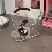 1pc 360° Rotatable Minimalist Acrylic Transparent Desktop Phone Holder, Waterproof Phone Stand, High Transparency Acrylic Tablet PC Laptop Desk Support Rack, 360° Rotatable Foldable Adjustable Multi-Function Cooling Rack, Compact Foldable Design, Convenient To Carry, Dorm Essential Creative Thick Stand - Multicolor - View 8