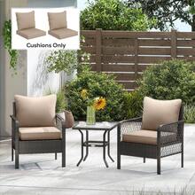 Outsunny Outdoor Chair Cushions Set Of 2/4, Fade Resistant, 24 X 24 In Deep Seat, Patio Cushions For Chair, Sofa, And Outdoor Furniture, Gray - 淺褐色的 - 查看 3