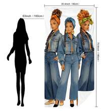 1pc African American Woman Printed Ultra-Soft Fiber Beach Towel, Available In Multiple Sizes Beach Blanket, Lightweight, Suitable For Swimming, Camping, Sports, Beach Or Gym - Cowboy-style African American Girl - View 13