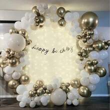 51 Stücke/26 Stücke 10-Zoll Champagner Gold, Sand Weiß, Weiß Latex Ballon Set, geeignet für Valentinstag, Neujahrs Dekoration, Jahrestag, Verlobung Dekoration, Abschlussfeier, Hochzeitsdekoration, Geburtstagsparty - Satz - Übersicht 5