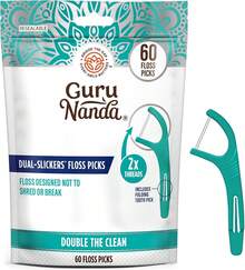 Dual Slickers Floss Picks - Double Threaded Dyneema Dental Floss With Foldable Toothpick For Effective Plaque Removal - Unflavored- 60 Ct - 1 Count (Pack Of 50) - View 1