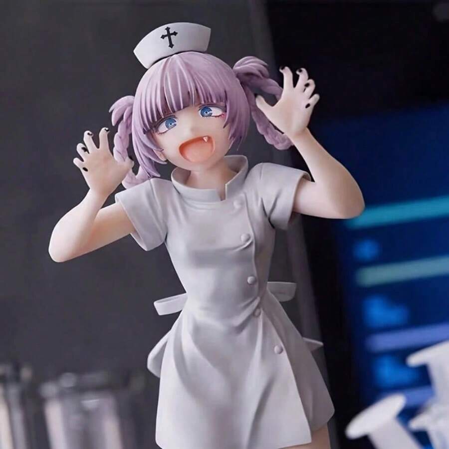 1 mô hình y tá ma cà rồng phong cách anime bằng nhựa PVC để bàn - Màu trắng, đồ sưu tầm, với đôi mắt biểu cảm, trang trí gothic dễ thương, phù hợp cho phòng chơi game và người hâm mộ anime, tượng sống động (màu tóc ngẫu nhiên) - Nhiều màu - Xem 1