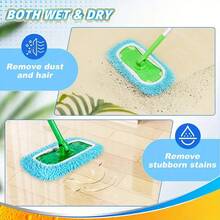 Bộ 1/2/4 miếng bọc thay thế cho cây lau nhà bằng sợi microfiber Yuunaie, tương thích với máy quét nhà, lau bụi, có thể giặt sạch và tái sử dụng, dùng cho nhà bếp và phòng tắm, màu xanh dương. - màu xanh da trời - Xem 5