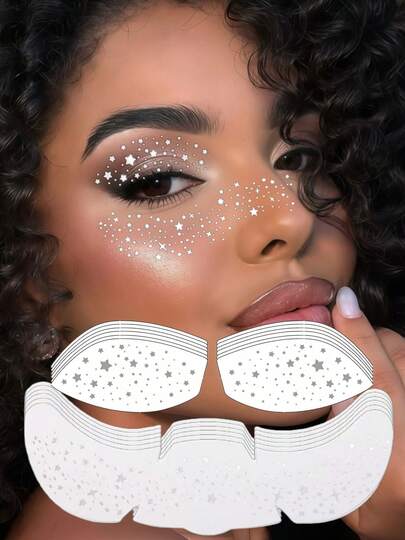 12 Tờ Hình Dán Phấn Mắt Lấp Lánh Màu Bạc Hình Xăm Tàn Nám Mặt Tạm Thời Hình Xăm Tàn Nám Sao Lấp Lánh Cho Bãi Biển Mùa Hè Phụ Nữ Trang Điểm Âm Nhạc Lễ Hội Coachella Tiệc Tùng Phụ Kiện Rave